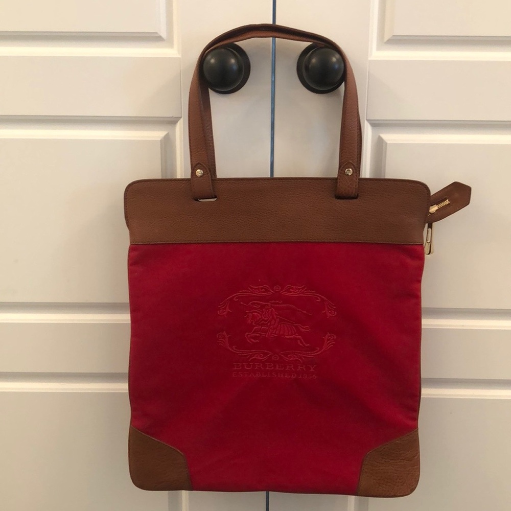Red Burberry Tote